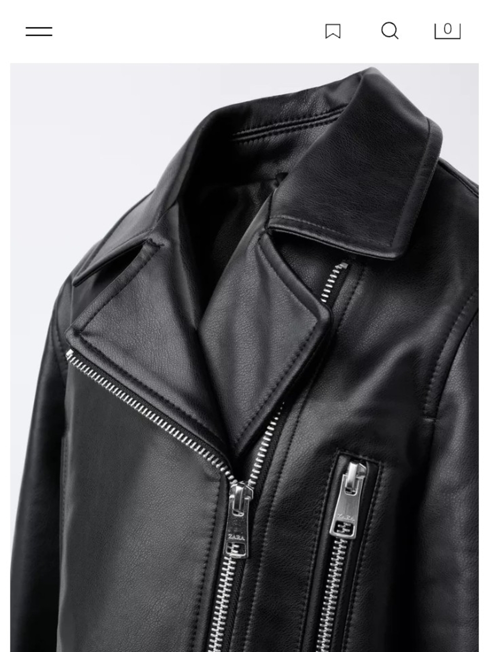 Zara Black Faux Leather Biker Jacket - Picture 5 of 8